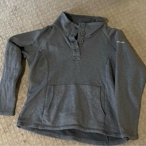 Columbia heather grey four button pullover